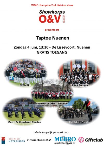 4 juni Taptoe Nuenen, Portfolio/ Booking